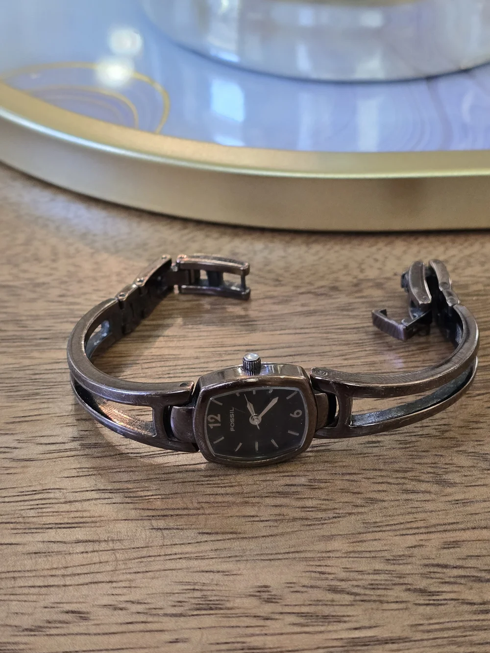 Fossil Men’s Bronze-Tone Bracelet Watch - Black Dial